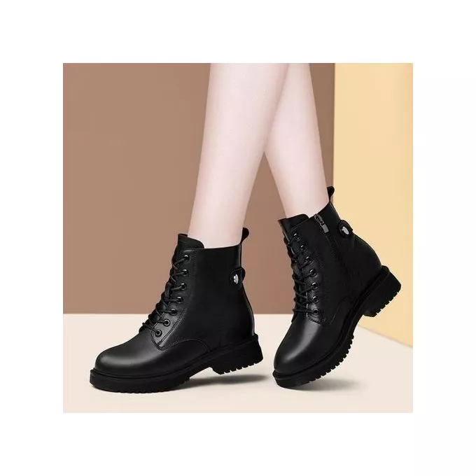 Women Lady Sexy Mid-Low Heeled Platform Martin Boots Party Dress Work Booties Shoes
