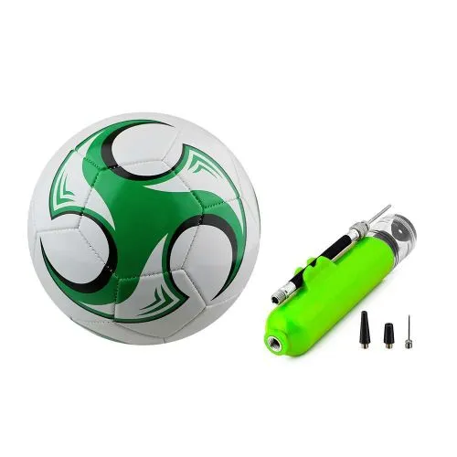 Durable Size 5 Inflatable Soccer Ball Kit for Competition Training Thick PVC Material Machine-Sewn Includes Portable Air Pump Kit